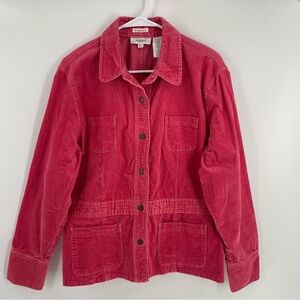 Jones Sport Vintage Wide Whale Watermelon Corduroy Long Sleeve Button Up Jacket